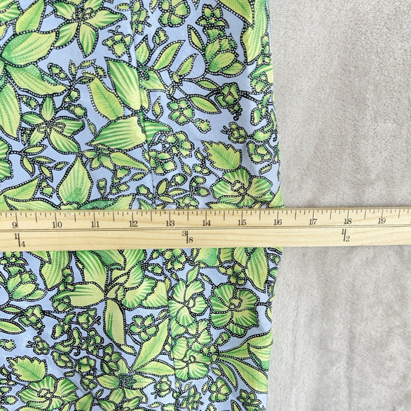 Tibi Hyland Womens Dress Size 12 Green Sheath Knee Length Sleeveless Silk Tropic - Picture 10 of 12